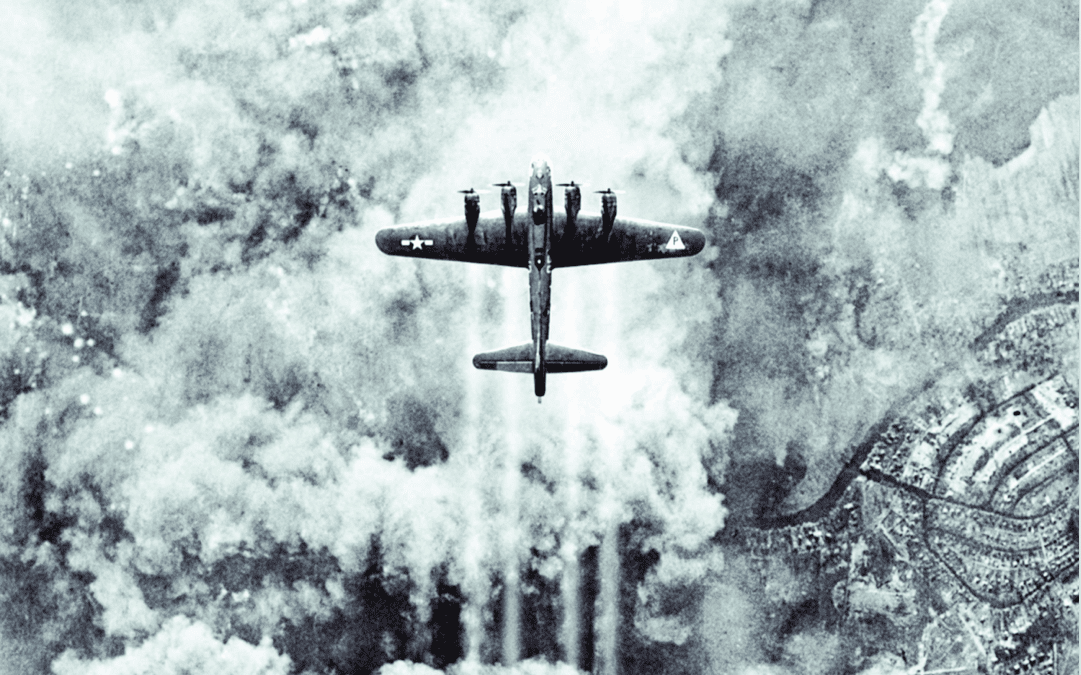 contrails d'un avion de la seconde guerre mondiale