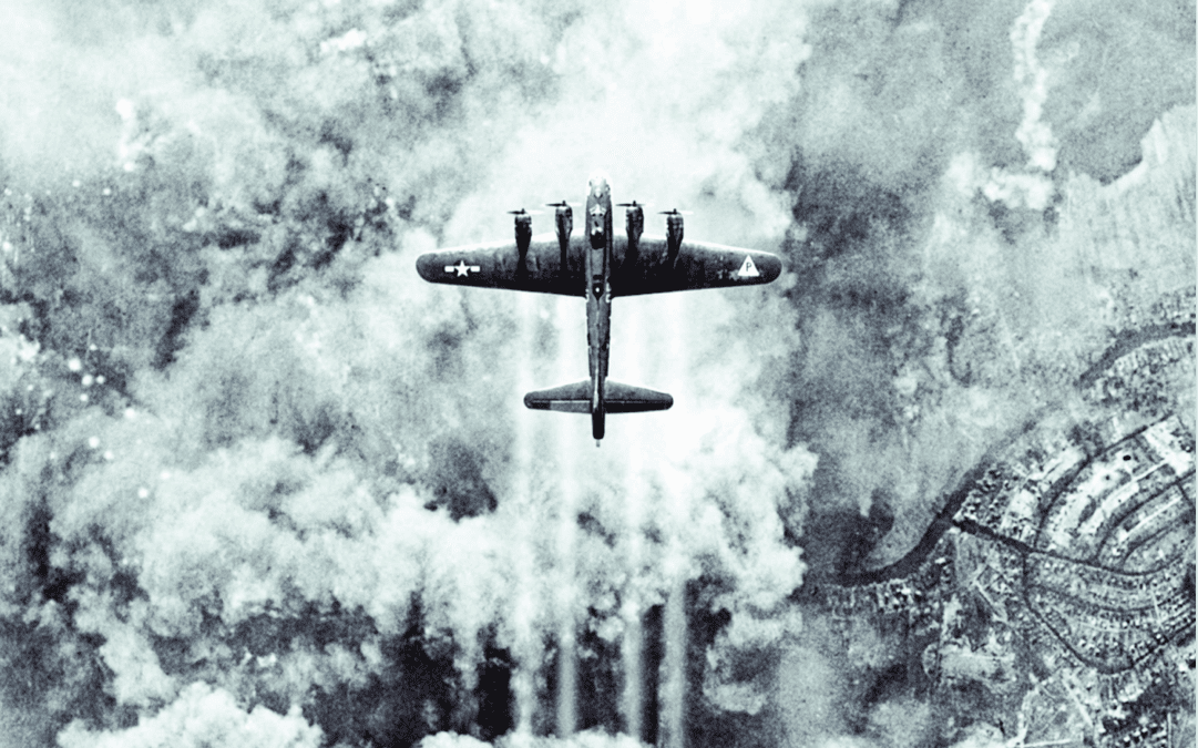  contrails d'un avion de la seconde guerre mondiale